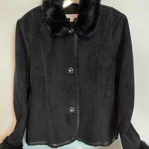 Cold water Creek Black Fur Jacket